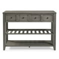 thumbnail image 2 of Walker Edison Transitionnel 48" Buffet 2 Tiroirs en Bois Massif Gris, 2 of 5