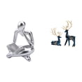 thumbnail image 1 of Figura de lector abstracto,Estatua de pensador abstracto,arte,manualidades,decoraciones,Estatua de ciervo alce,Figuras de alce y ciervo,decoración del hogar,estatuas de resina,Estatua de, 1 of 8