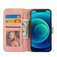 thumbnail image 6 of Dteck Wallet Case for iPhone 13 Pro, Zipper Pouch Card Holder Case with Crossbody Strap PU Leather Magnetic Kickstand Handbag Protective Case Cover for iPhone 13 Pro, Pink, 6 of 10