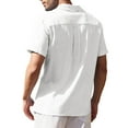 thumbnail image 4 of adviicd Grunt Style Shirts For Men Men's Loose Fit Midweight Chambray Short Sleeve Shirt White XL, 4 of 4