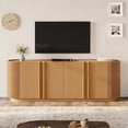 thumbnail image 2 of TV Stand for TVs up to 70",Mid Century TV Console Table with Storage Cabinets & Adjustable Shelves,Media Television Stand Entertainment Center for Living Room,Natural, 2 of 8