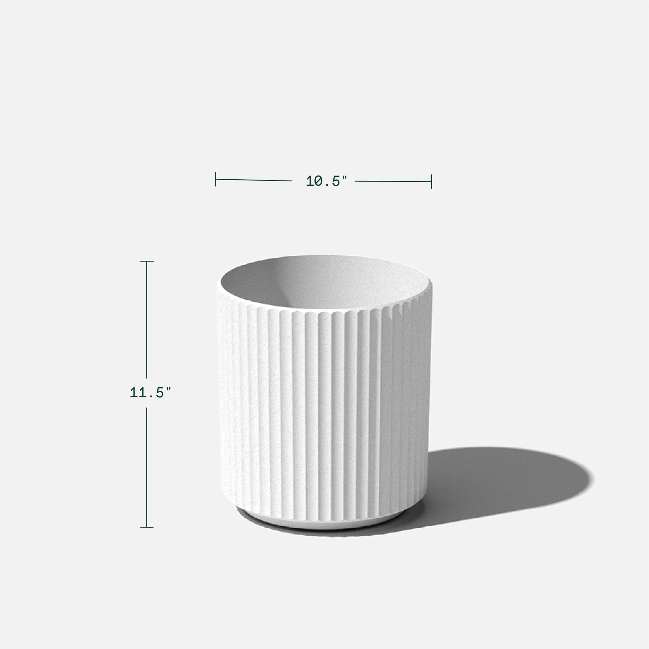 Veradek Demi Series  12" Plastic-Stone Planter - White