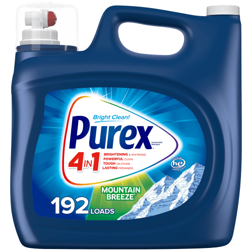 Purex Liquid Laundry Detergent, Mountain Breeze, 250 Fluid Ounces, 192 Loads