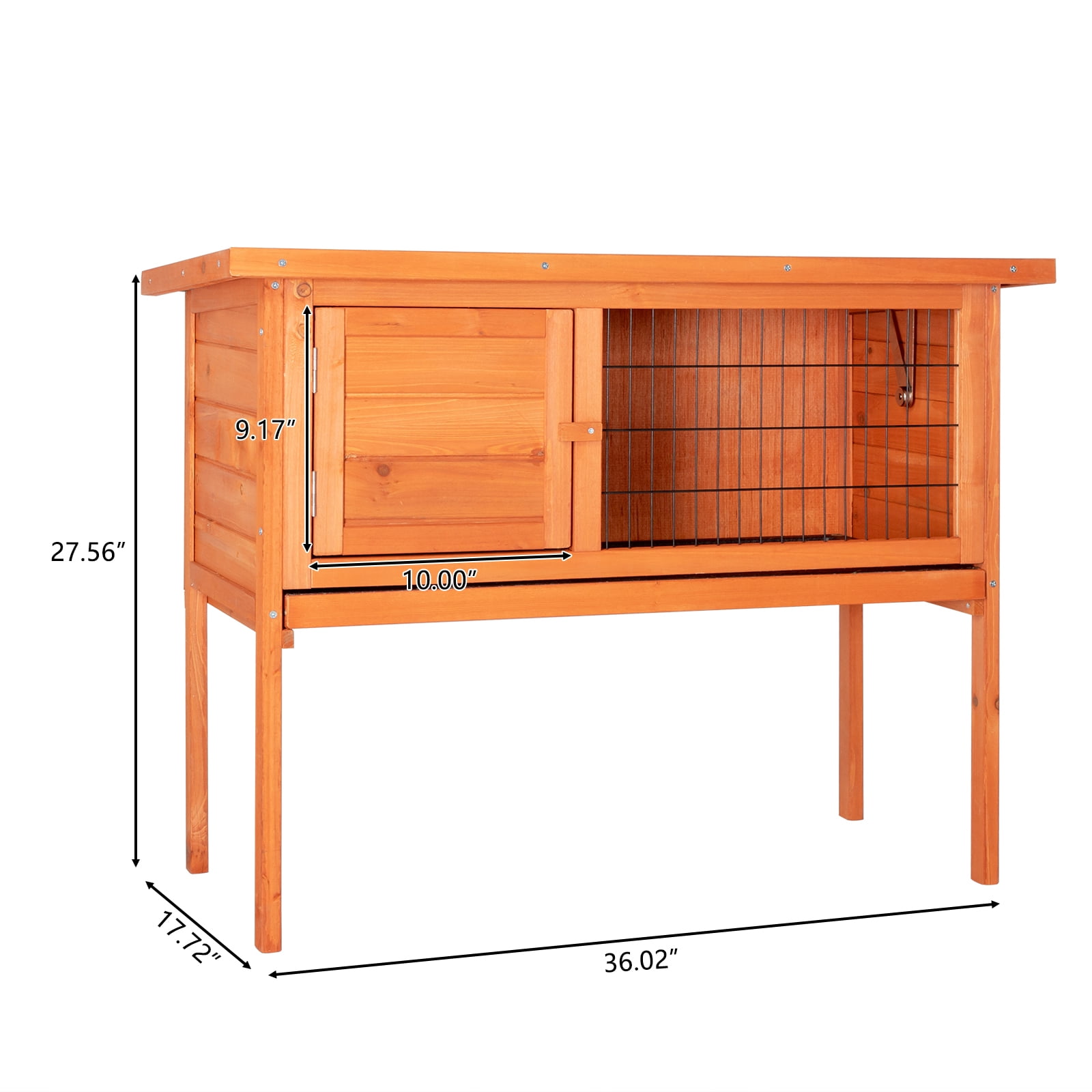 IVV Rabbit Hutch Pet Cage,36''Outdoor Wooden Chicken Coop,Single Deck Waterproof Wooden Chicken Hen House,Pet Animal Poultry Cage Rabbit Hutch with Asphalt Roof