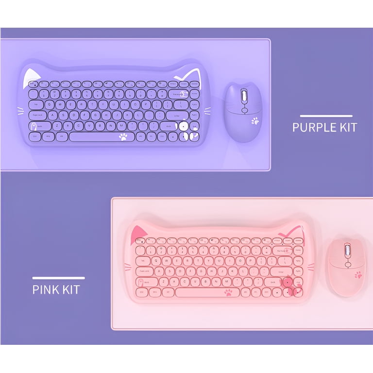 Ajazz Wireless Keyboard and Mouse,2.4GHz Wireless Retro Cute Cat Ajazz Wireless Keyboard and Mouse,2.4GHz Wireless Retro Cute Cat