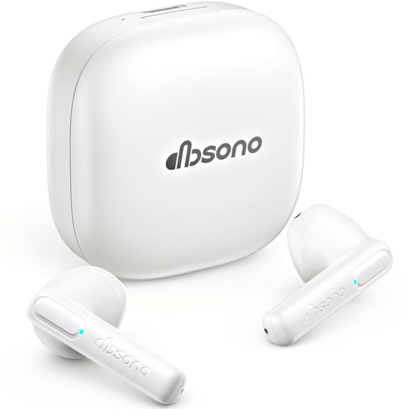 True Wireless Earbuds Bluetooth Headphones: Ultra-Lightweight Bluetooth Earbuds for All-Day Comfort, Waterproof TWS Ear Buds with Mic, 25H Playtime, Earphones for iOS/Android, Work, Commute, Study