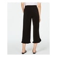 thumbnail image 2 of MICHAEL Michael Kors Womens Petites Split Hem Ruffled Capri Pants Black P, 2 of 4
