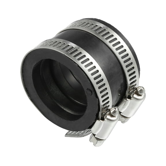 Unique Bargains 35mm ID Black Carburetor Adapter Inlet Intake Pipe Manifold Adapter Boot Sleeve Interface with Clamps