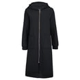 thumbnail image 5 of PNTUTB Fall Winter Women's Longline Coat Hooded Full Zip Outwear Soild Color Casual Loose Comfortable Trendy Coats with Pockets, 5 of 7