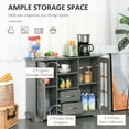 thumbnail image 4 of HOMCOM Buffet avec Tiroirs, Armoire, Étagères, Bahut de Cuisine, 4 of 10