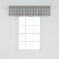 thumbnail image 2 of Ambesonne Abstract Window Valance, Geometric Pattern with Retro Crossed Lines Square and Round Motif Image, Curtain Valance for Kitchen Bedroom Decor with Rod Pocket, 54" X 12", Grey and Off White, 2 of 2