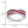 thumbnail image 5 of 14K White Gold Ring Band Gemstone Ruby Round Red Diamond, Size 8, 5 of 5