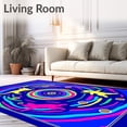 thumbnail image 2 of ODIKA 6'x9' Machine Washable Non-Slip Area Rug, Playful Kitten Chase Scene with LED Strip High Traffic Rug with Pad, Blue, 617291, 2 of 8