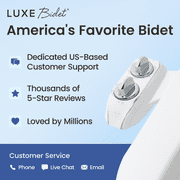 LUXE Bidet NEO 185 Plus – Dual Nozzle, Bidet Attachment, EZ-Lift Hinges, 360° Self-Clean (Chrome)