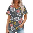 thumbnail image 2 of Fiudx Ofertas Flash Artículos En Oferta Top Estampado con Cuello Redondo y Manga Corta Informal para Mujer a La Moda, 2 of 6