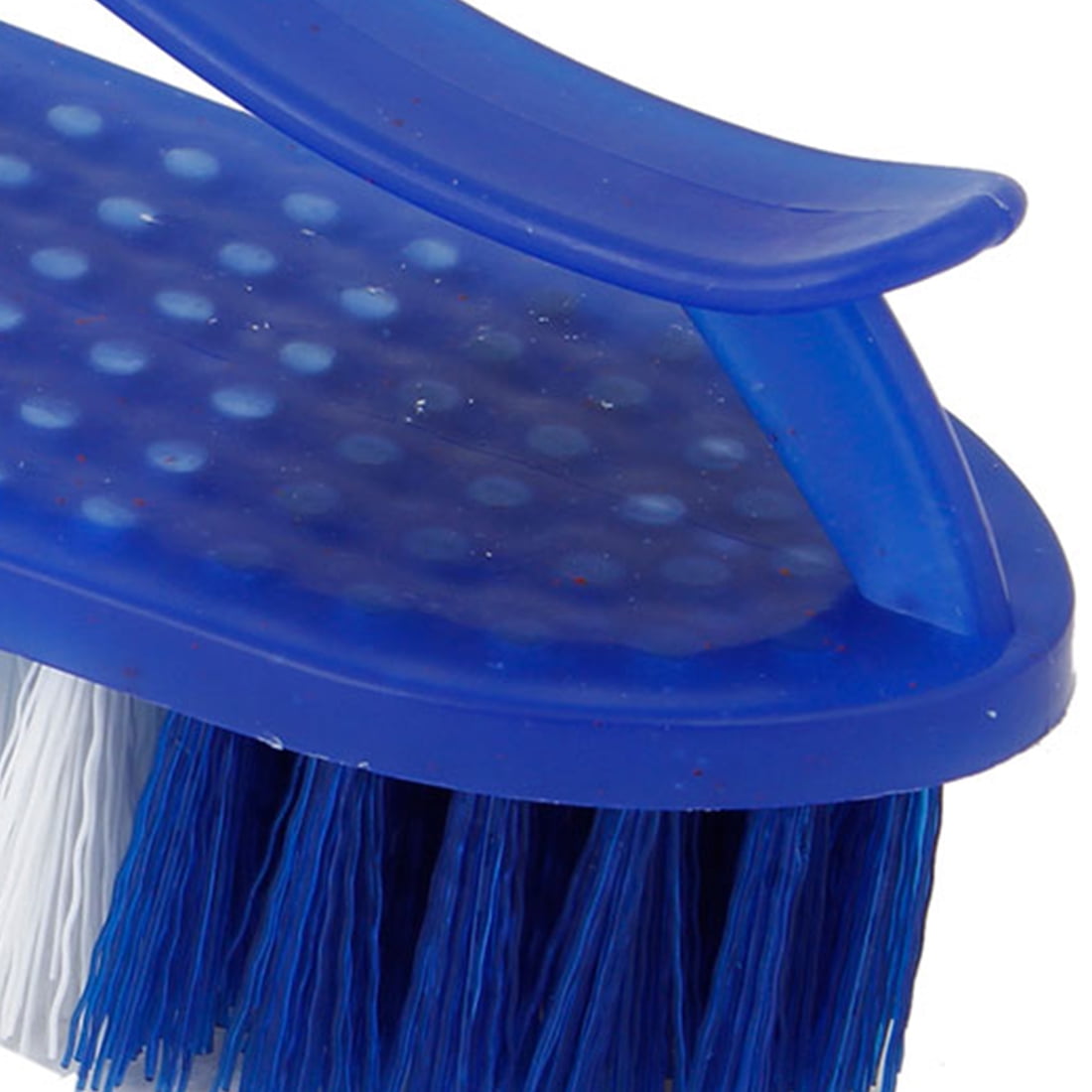 Unique Bargains Clothes Shoe White Dark Blue Bristle Plastic Scrub Brush Cleaning Tool