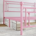 thumbnail image 4 of Sha Cerlin Pink Twin Size Metal Platform Bed Frame with Victorian Vintage Headboard & Underbed Storage, Adult, 4 of 10