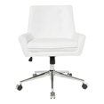 thumbnail image 2 of Chaise de Bureau Quinn en Simili Cuir Blanc avec Base Chromée KD, 2 of 7