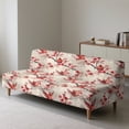 thumbnail image 4 of SCRAWLGOD Cardinal Floral Print Sofa Cover Without Armrest Stretch Washable Furniture Protector Couch Cover Soft Breathable Futon Slipcover for 3 Cushion Couch Sofa, 4 of 9