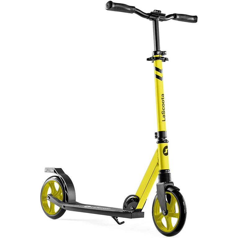 søster Etablering mikroskopisk LaScoota Professional Adult Kick Scooter with Big Sturdy Wheels for Ages  6+, Yellow - Walmart.com
