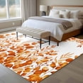 thumbnail image 4 of 8'x10' Area Rugs, Orange Eucalyptus Leaves Indoor Outdoor Area Rug for Living Room Bedroom, Watercolor Spring Summer Botanical Washable Bathroom Rugs Kitchen Floor Carpet Mats Home Decor Aesthetic, 4 of 8