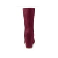 thumbnail image 2 of BLISSFUL STEP Women's Boots Faux Suede Rounded Toe Block Heel Foldable Ankle Boots Burgundy 7.5, 2 of 7