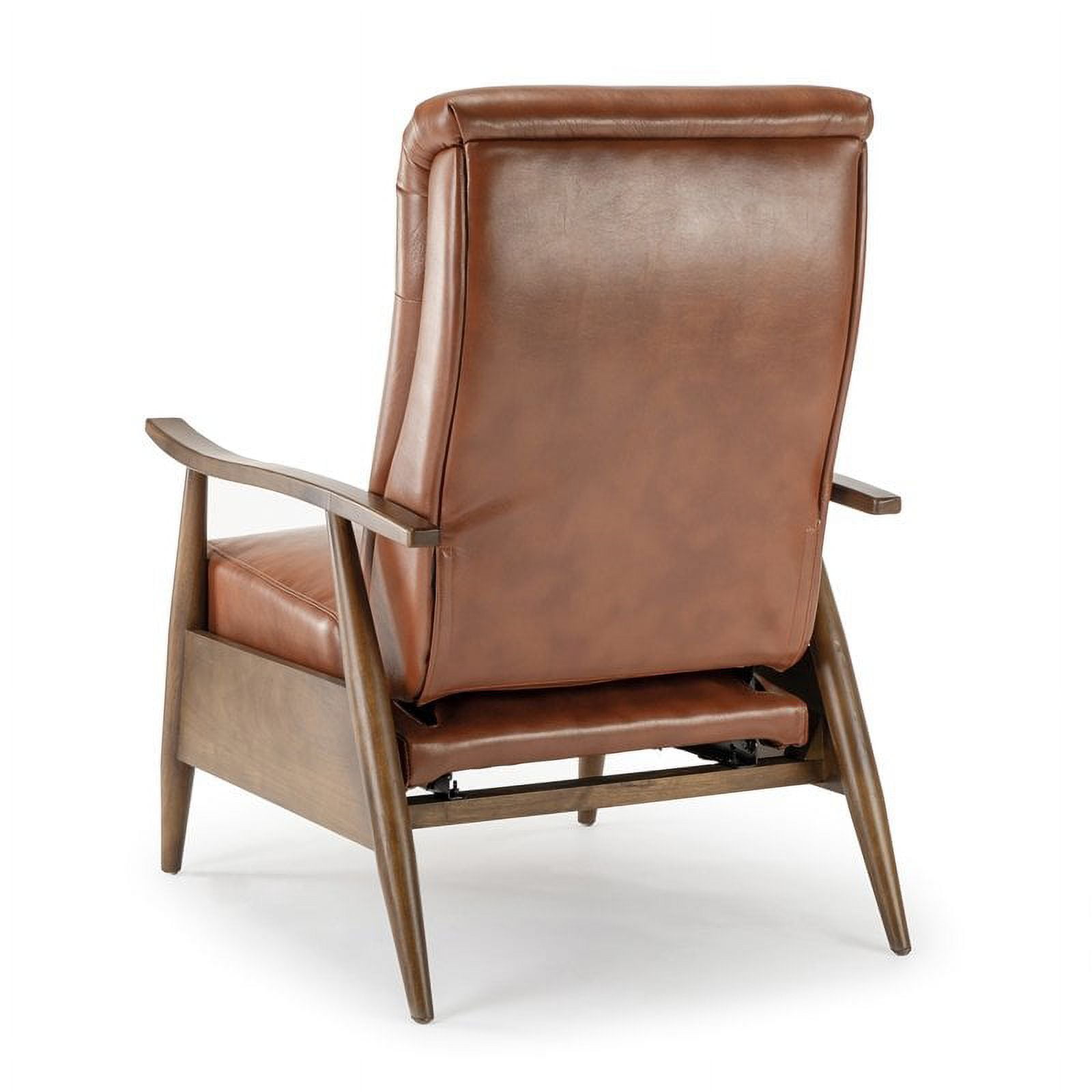 Solaris Caramel Faux Leather Wooden Arm Push Back Recliner Chair