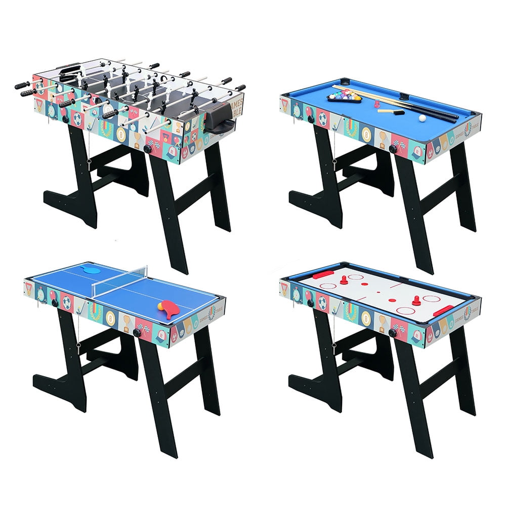 Serenelife 4 in 1 Multi-Function Game Table-Steady Pool, Hockey, Soccer  Foosball