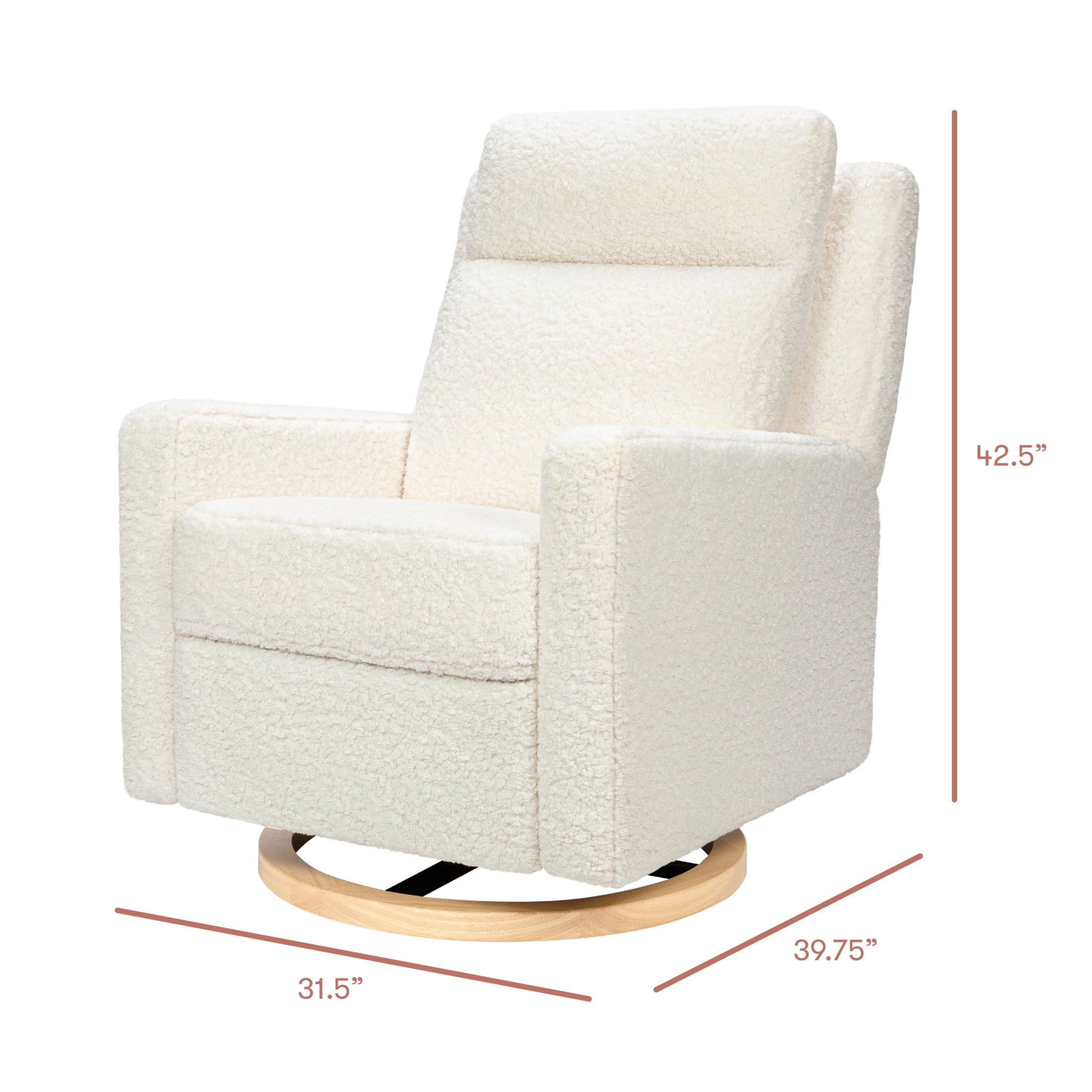 Babyletto Sigi Pro Power Recliner and Swivel Glider with Power Adjustable Headrest and Lumbar Support