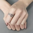 thumbnail image 5 of Womens Silver Rings High polished (no plating) 316L Stainless Steel Ring with AAA Grade CZ in Clear DA242, 5 of 5