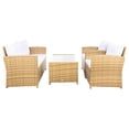 thumbnail image 4 of SAFAVIEH Vellor Outdoor Patio 4 Piece Conversation Set, Natural/White, 4 of 13