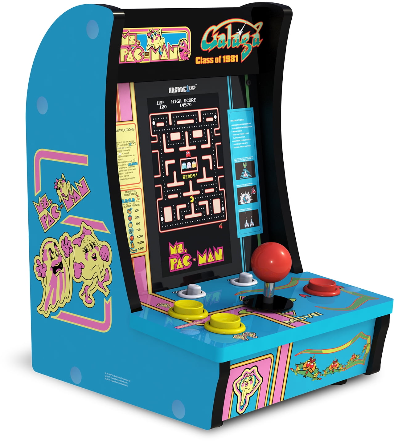 Arcade1Up Class of '81 Ms. PAC-MAN / GALAGA Countercade - Walmart.com