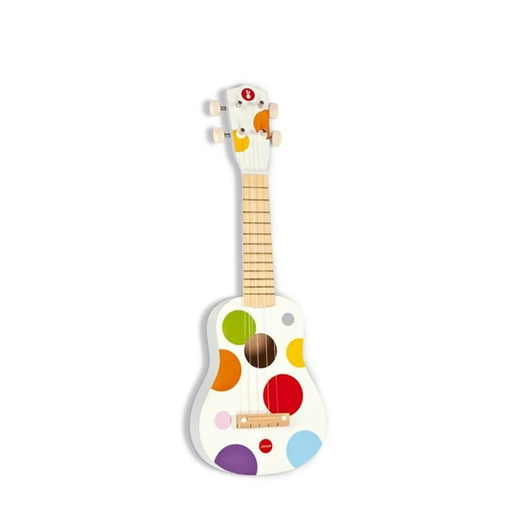 Janod - Confetti - Ukulele - Wood - Colourful Development Toy - Early-Learning - Sound Discovery For Babies and Toddlers - From 3 Years + - Multilingual - J07597.