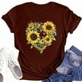 thumbnail image 4 of CCRFTGI Boys Shirts Casual Fashion T Shirt Crewneck Wine Tshirt 2025 Summer Sunflower Graphic Short Sleeve Shirts,Wine 5-7 Years, 4 of 5