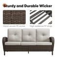 thumbnail image 5 of PARKWELL Outdoor 3 Seats Couch Patio Sofa Furniture, All-Weather Wicker Rattan Sofa with Cushions,Beige, 5 of 7