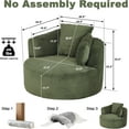 thumbnail image 3 of NeoKo 49" Modern Comfortable Single Round Sofa,Boneless Compressed Round Chair,Corduroy with Upholstered Back for Comfortable Reading Chair,Suitable for Living Rooms and Apartments,Green, 3 of 8