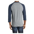 thumbnail image 2 of Yellow Rooster Men's Core Blend 3/4-Sleeve Raglan Tee Athletic Hthr/ Navy M, 2 of 6