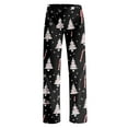 thumbnail image 4 of WTOBBY Women's Holiday-Themed Anime Pajama Pants, Sleepwear with Elastic Waist for Casual Wear, Straight Leg Trousers for Yoga and Christmas Print Design for Cozy Home Use,Black L, 4 of 7