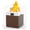 Brown, variant on JXXM 28" Fire Pit Table, 50,000 BTU Steel Gas Firepit with Lid and Glass Wind Guard, Black