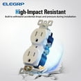 thumbnail image 6 of Duplex Receptacle Tamper-Resistant, 15A 125V Standard Electrical Duplex Wall Outlet, 2 Pole 3 Wire, 5-15R, Self-Grounding, Residential Grade Straight Blade, UL,Glossy White, 10 Pack, 6 of 11