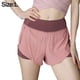thumbnail image 2 of Pantalones cortos para correr para mujer, cintura elástica, cintura alta, bolsillos, deportivos, para gimnasio, 2 of 5