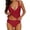 Red, variant on Zpzdpjkx Womens Tankini Swimsuits High Waisted Ruched Cutout V Neck Modest Bathing Suits Yellow XL