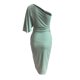 thumbnail image 4 of Vestido sexy con hombros descubiertos para mujer - Poliéster y spandex, diseño con volantes, informal de verano, 4 of 5