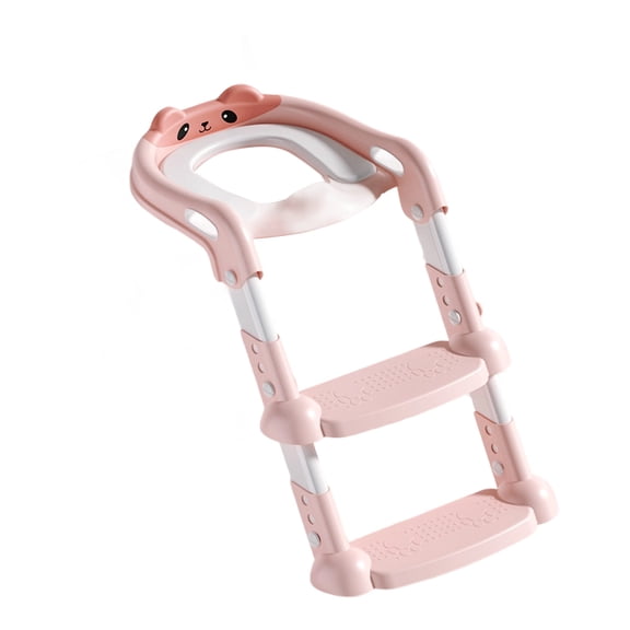 3-Height Adjustable Potty Training Stool For Toddler Foldable Step Ladder Nonslip Base Ergonomic Design Toilet Seat