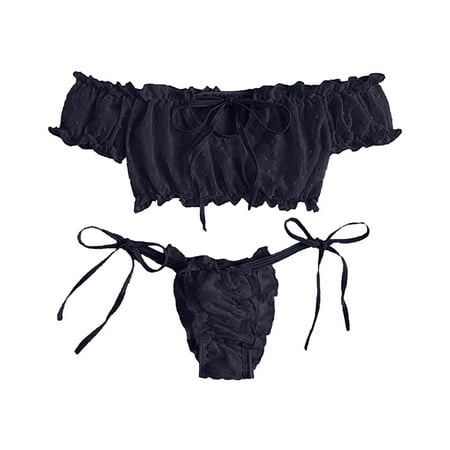 

Medcursor Split Sexy Underwear Sexy Bikini Women s Lace Solid Color Sexy Set Underwear