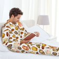 thumbnail image 4 of Mens Pajamas Set, Conch Shells Print No.9029 Button-Down Pajamas for Men Long Sleeve Mens Sleepwear Lounge Pjs Set, 4 of 5
