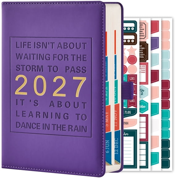 NIRMIRO 2027 Planner Calendar, Jan 2027 – Dec 2027 Daily and Monthly Planner with Inner Pocket, 4 Planning Stickers, 12 Monthly Tabs, A5 Hardcover Agenda Book for Women & Men, 5.6"x8.3"