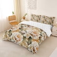 thumbnail image 3 of Erosebridal Chic Peony Flower Queen Duvet Cover Set for Girls, Vintage Floral Bedding, Reversible, 3pcs 1 Duvet Cover and 2 Pillowcases, No Comforter, 3 of 6