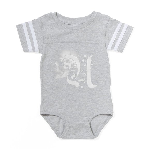 CafePress - Gothic Skull Initial U - Cute Infant Baby Football Bodysuit