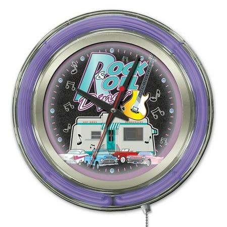 Rock & Roll Diner 15 Double Neon Wall Clock